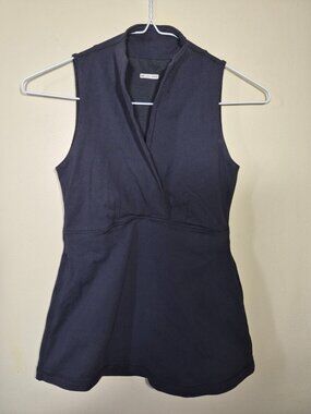 Vintage Lululemon Whisper Tank Mock Neck V-Neck Black Sz 2